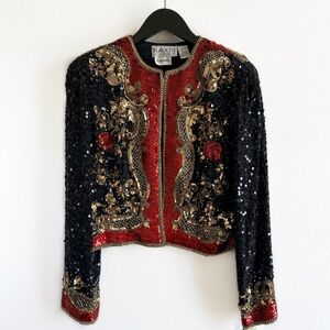 VINTAGE OLEG CASSINI Deadstock Sequin Jacket